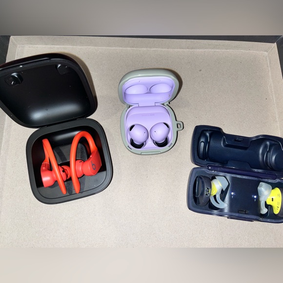 Beats galaxy buds and Bose earbuds